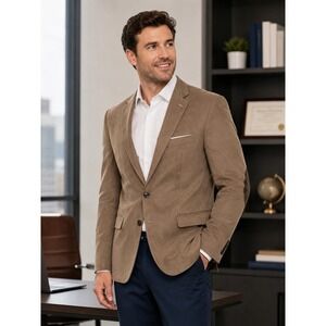 $295‎ Lauren Ralph Lauren Men's 42L Corduroy Sport Coat Blazer Brown Elbow Patch
